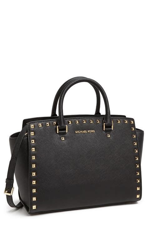 michael kors selma luggage saffiano leather satchel|Michael Kors selma satchel.